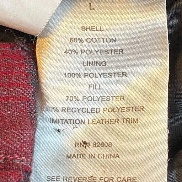 Rugged Elements Insulated Plaid Flannel Shirt Jacket Sz L Utility Heavyweight - Picture 12 of 13